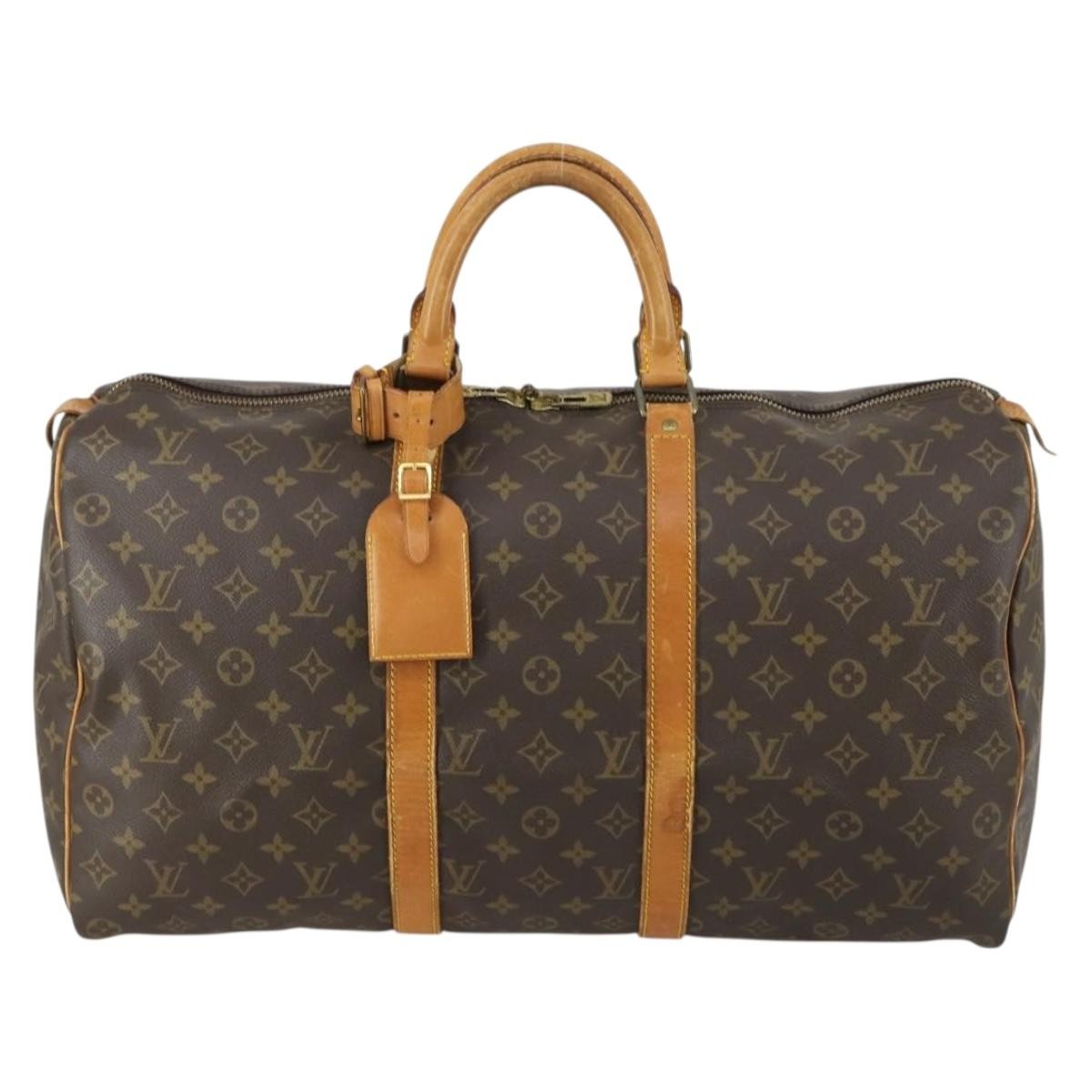 Louis Vuitton Keepall Bag Monogram Canvas Brown Canvas Travel Bag Bag (Pre-Owned)