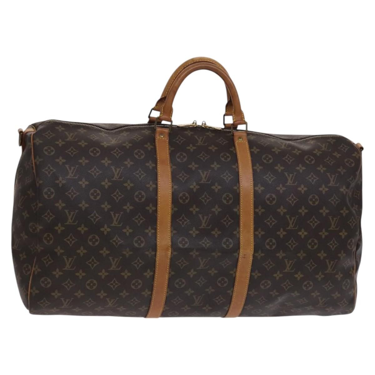 Louis Vuitton Keepall Bandouliere Bag Monogram Canvas Brown Canvas Travel Bag Bag (Pre-Owned)