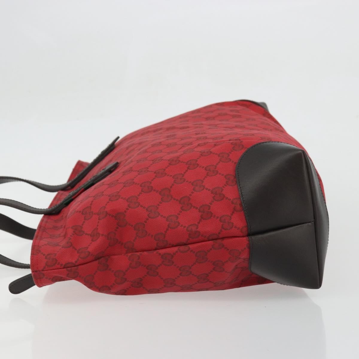 Gucci Original Zip Tote Gg Canvas With Leather Red Canvas Tote Bag Bag (Pre-Owned)