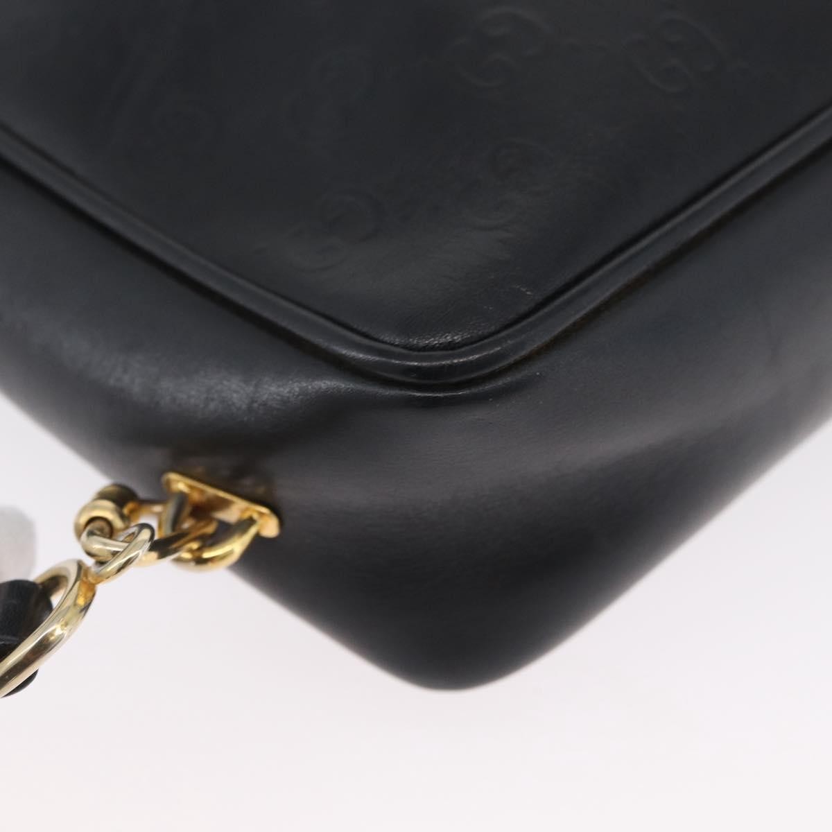 Gucci Vintage Clutch Bag Leather Black Leather Clutche & Pouche Bag (Pre-Owned)