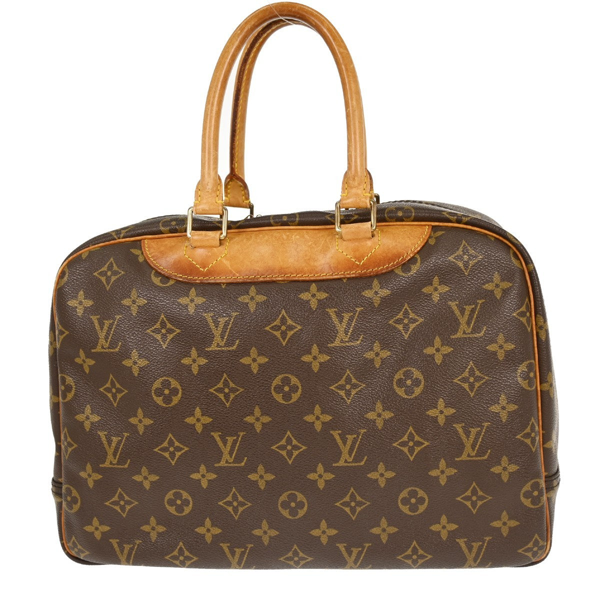 Louis Vuitton Deauville Handbag Monogram Canvas Brown Canvas Handbag (Pre-Owned)