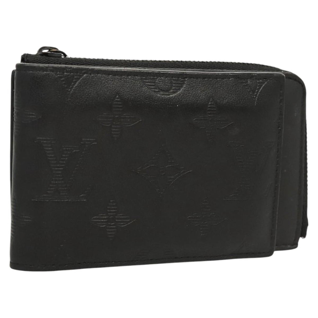 Louis Vuitton Hybrid Wallet Monogram Shadow Leather Black Leather Wallets Accessory (Pre-Owned)
