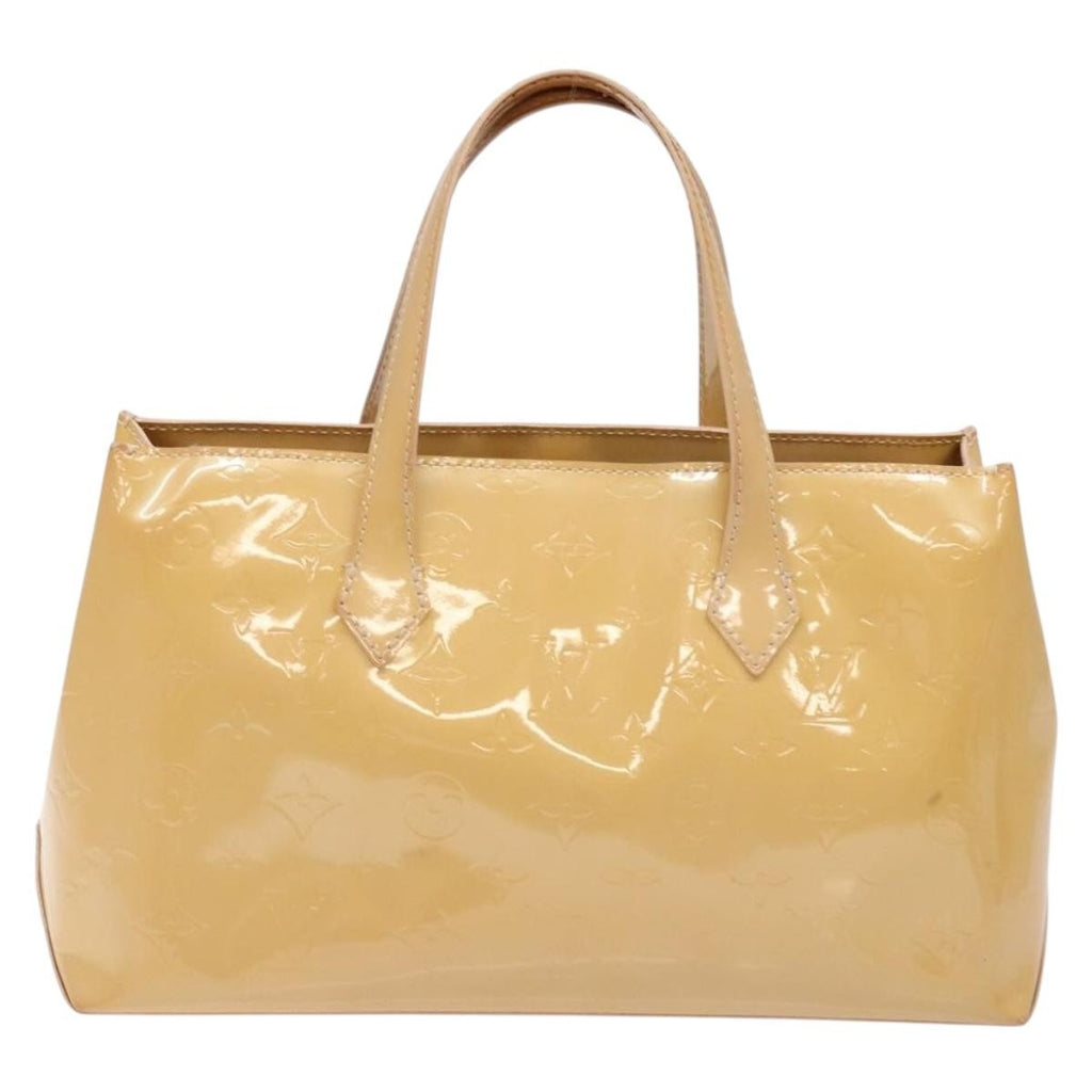 Louis Vuitton Wilshire Handbag Monogram Vernis Beige Patent_Leather Bag (Pre-Owned)