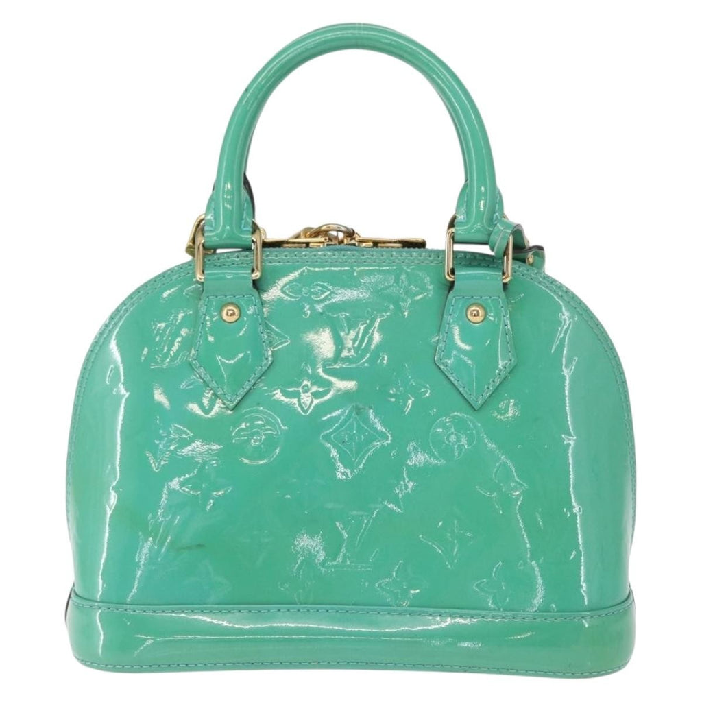 Louis Vuitton Alma Handbag Monogram Vernis Blue Patent_Leather Handbag (Pre-Owned)
