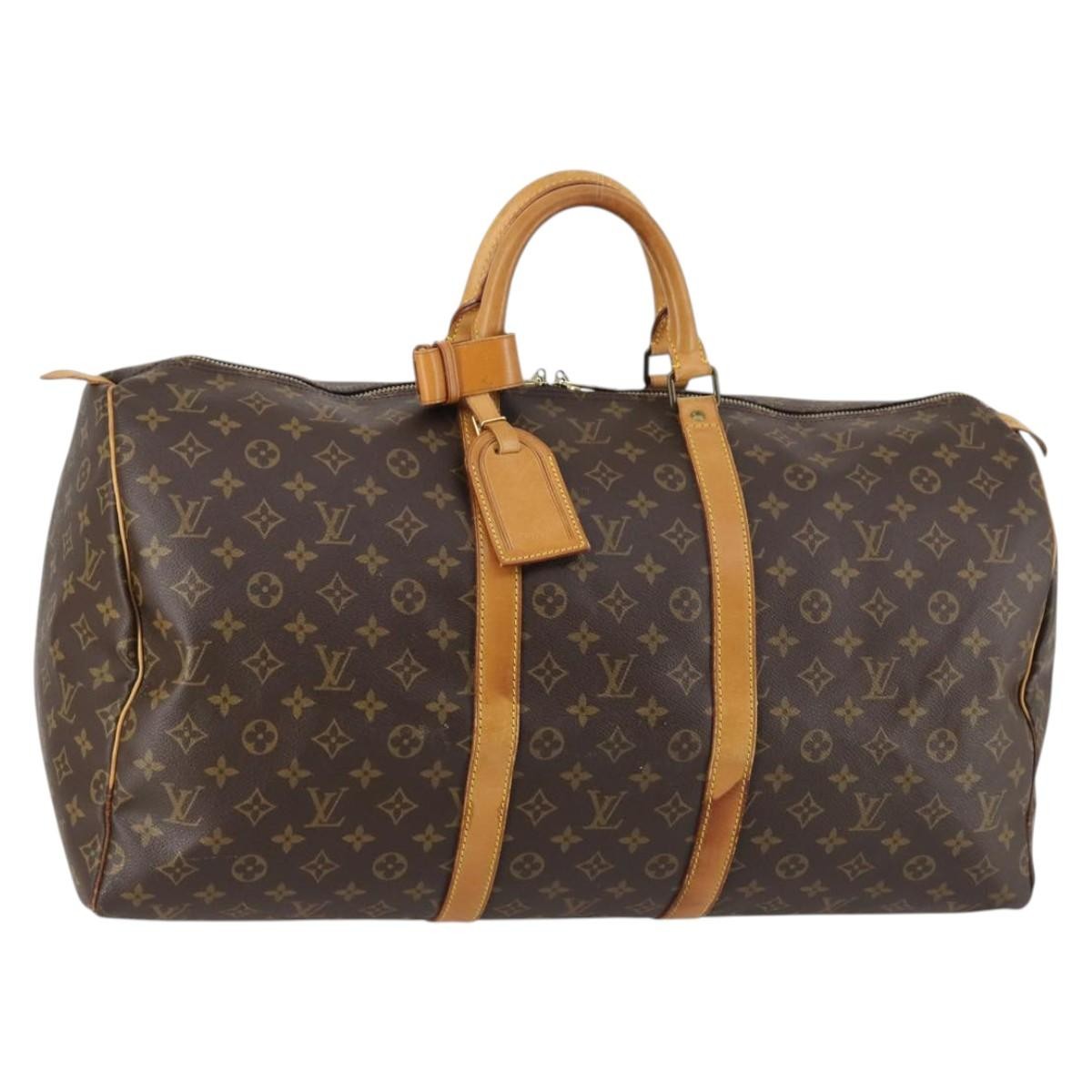 Louis Vuitton Keepall Bag Monogram Canvas Brown Canvas Travel Bag Bag (Pre-Owned)