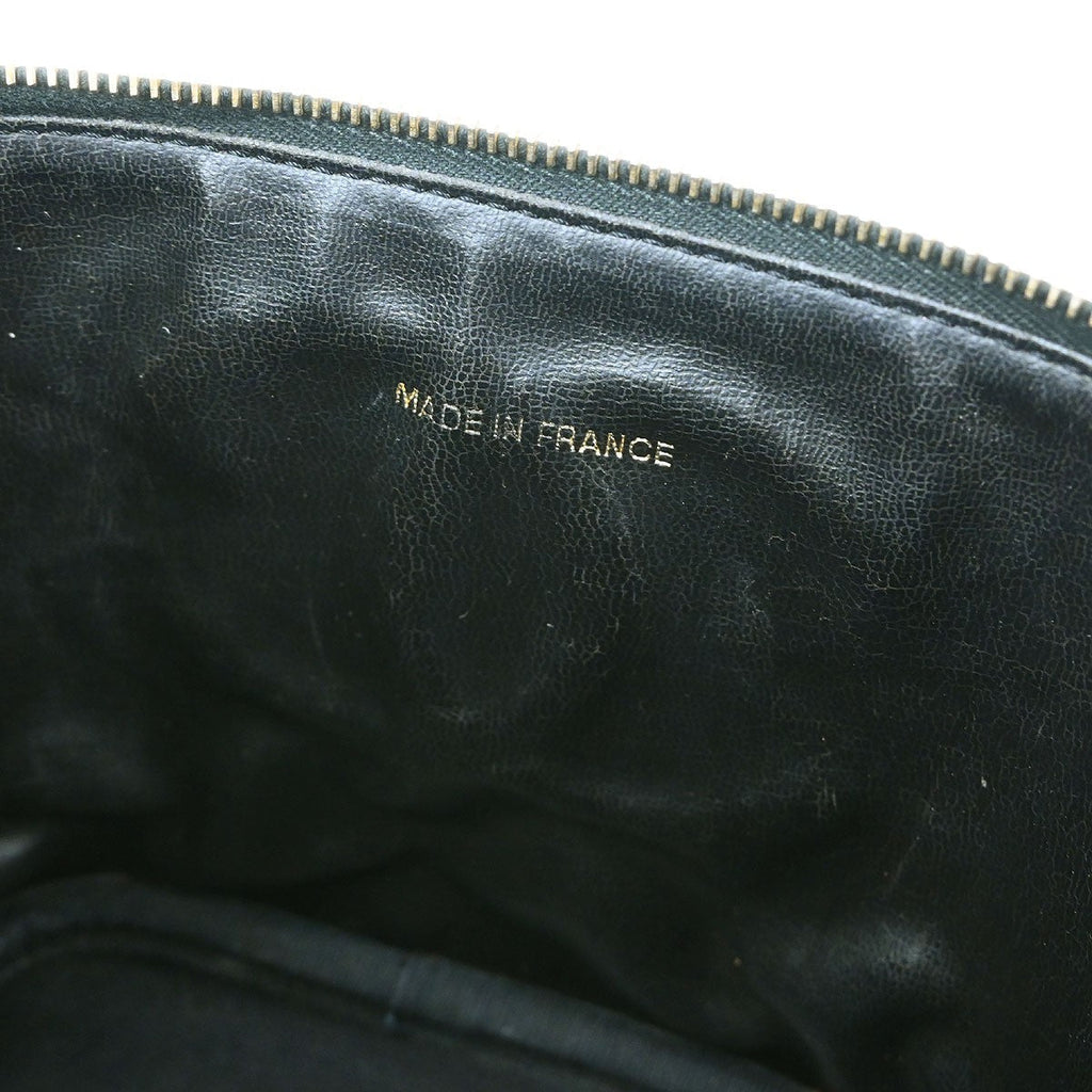 Chanel Vintage Timeless Cosmetic Case Caviar Black Leather Handbag (Pre-Owned)