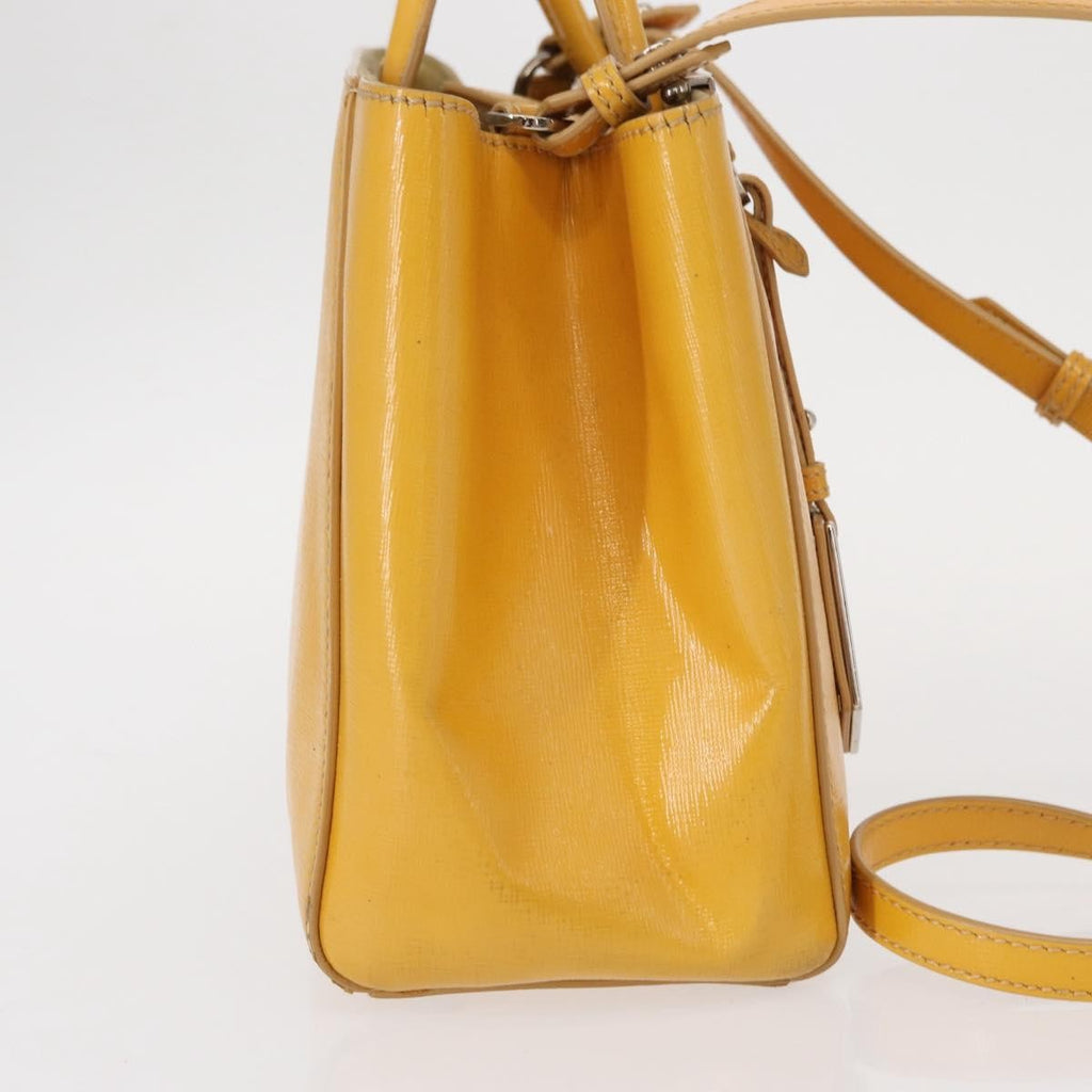 Fendi 2Jours Bag Leather Yellow Leather Handbag (Pre-Owned)