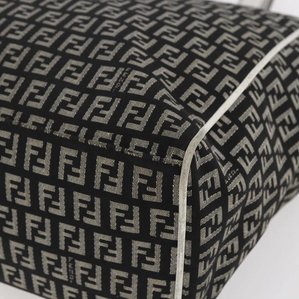 Fendi Zucca Tote Bag Canvas Black Canvas Tote Bag Bag (Pre-Owned)