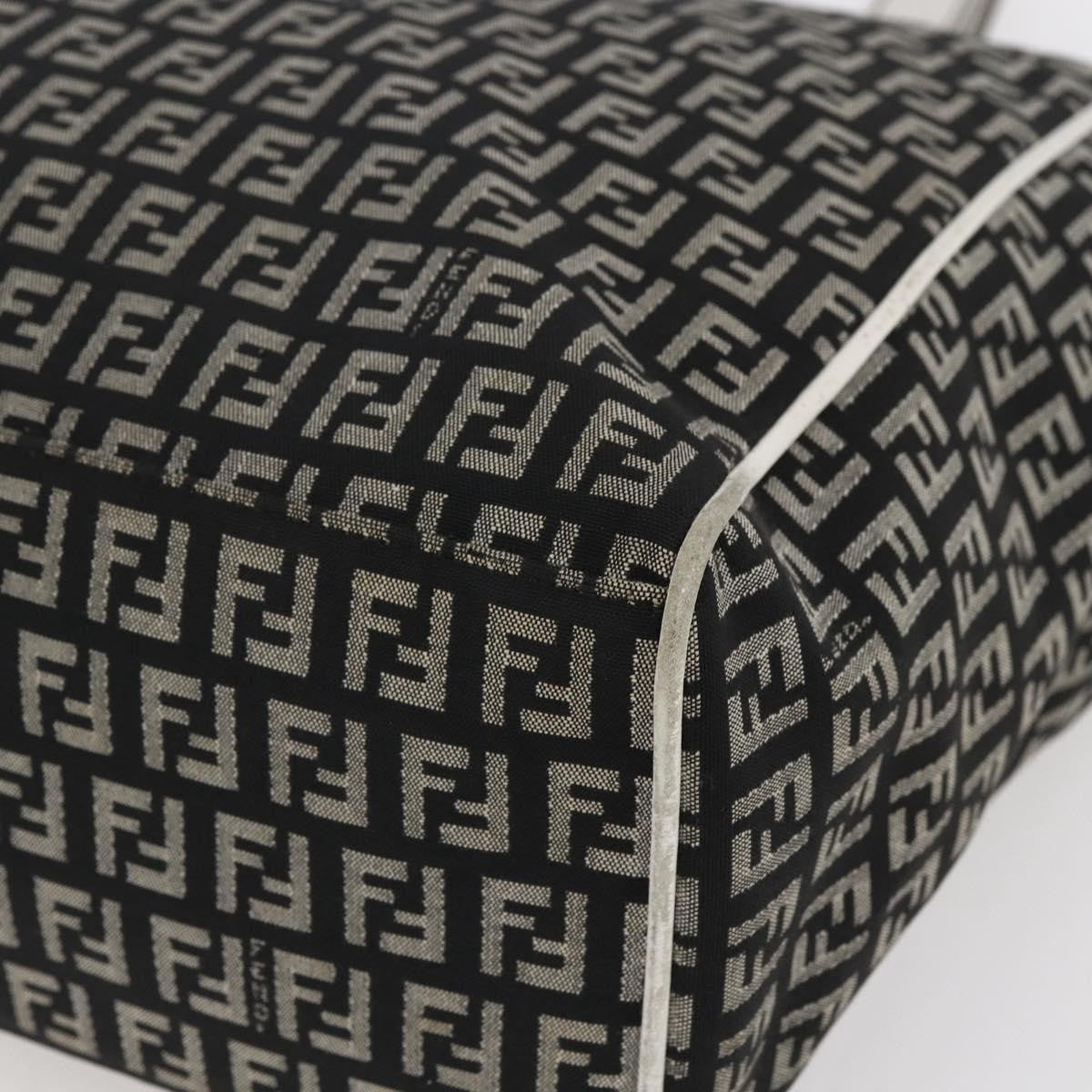 Fendi Zucca Tote Bag Canvas Black Canvas Tote Bag Bag (Pre-Owned)