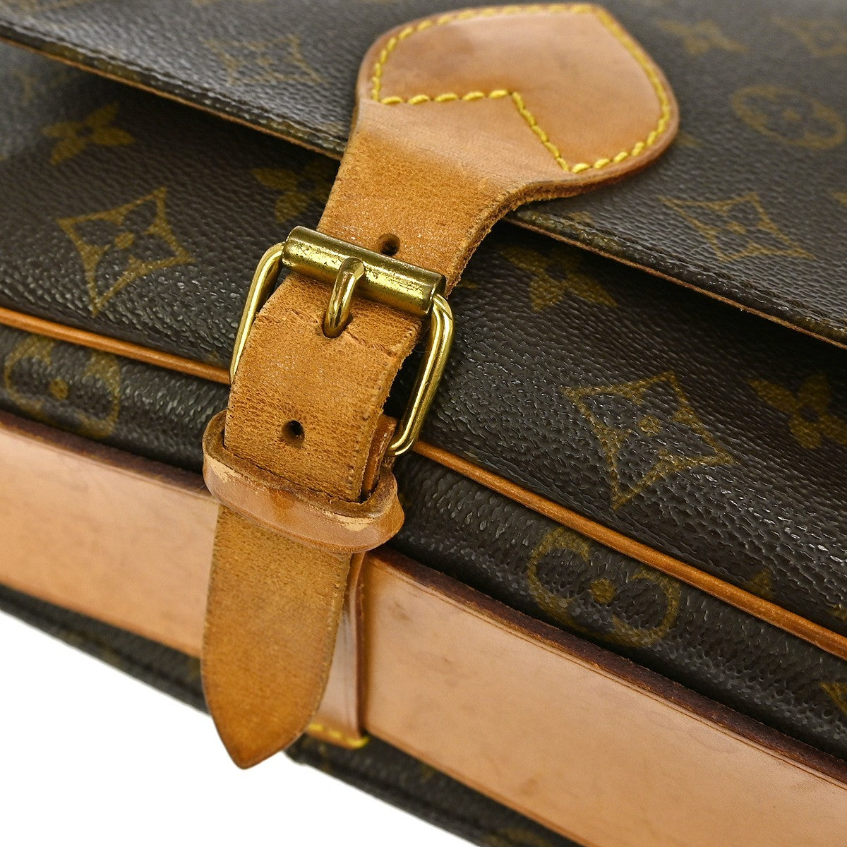 Louis Vuitton Cartouchiere Handbag Monogram Canvas Brown Canvas Shoulder Bag Bag (Pre-Owned)