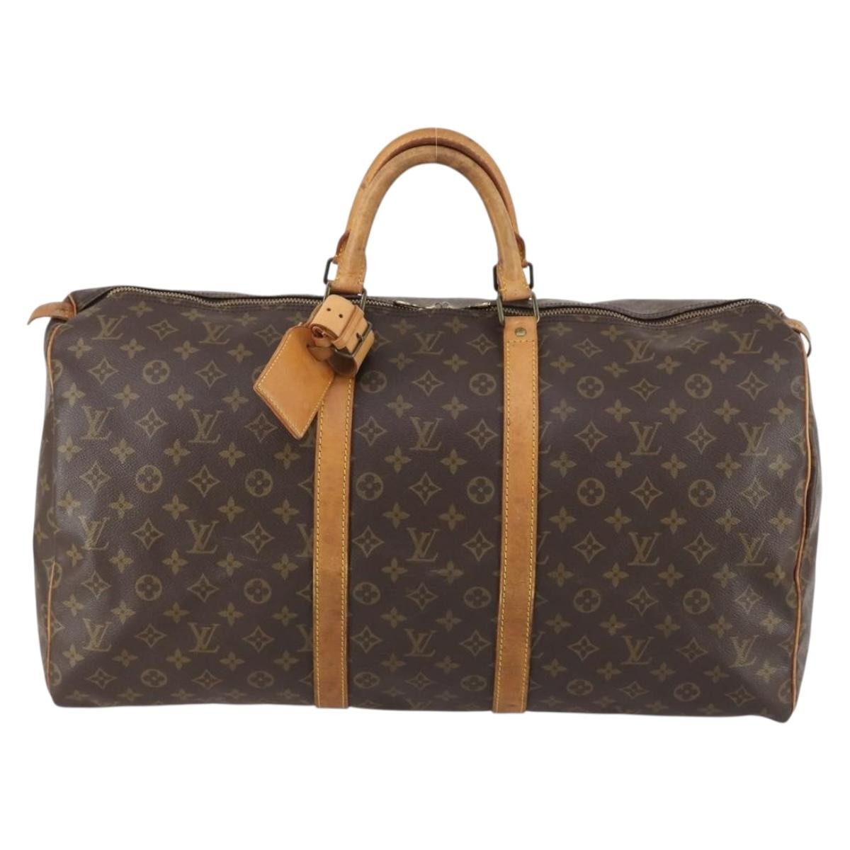 Louis Vuitton Keepall Bag Monogram Canvas Brown Canvas Travel Bag Bag (Pre-Owned)