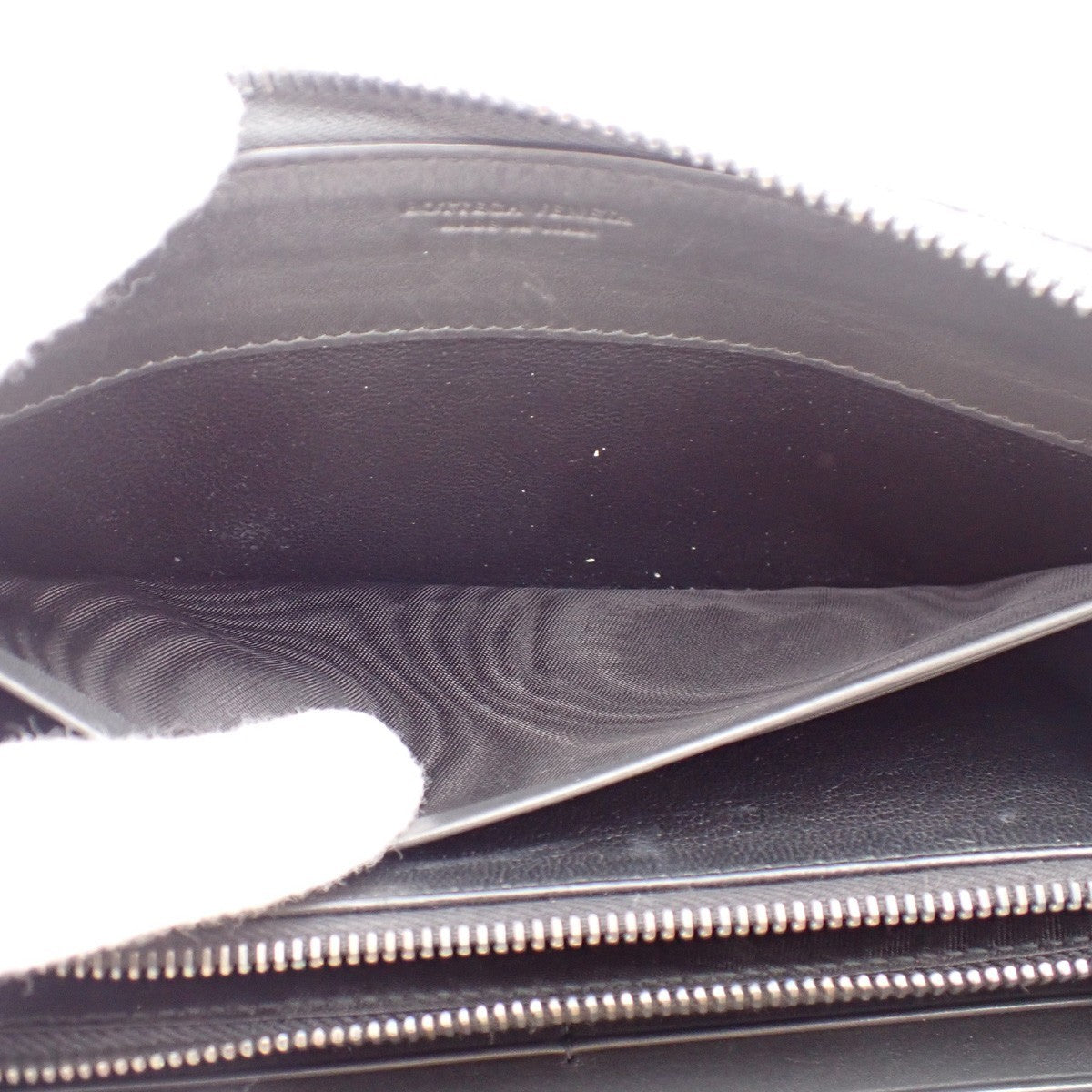 Bottega Veneta Intrecciato Long Zip  Wallet Leather Black Leather Wallets Accessory (Pre-Owned)