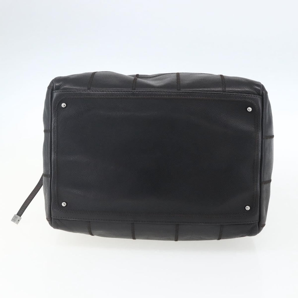 Chanel Chocolate Bar Cc Bowler Bag Caviar Skin Black Leather Handbag (Pre-Owned)