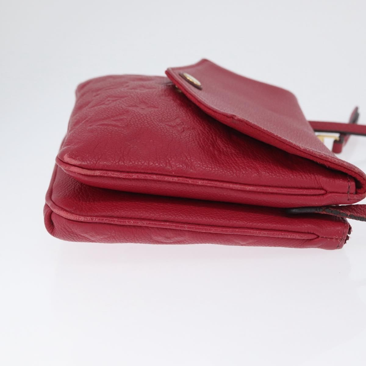 Louis Vuitton Twice Handbag Monogram Empreinte Leather Burgundy Leather Shoulder Bag Bag (Pre-Owned)