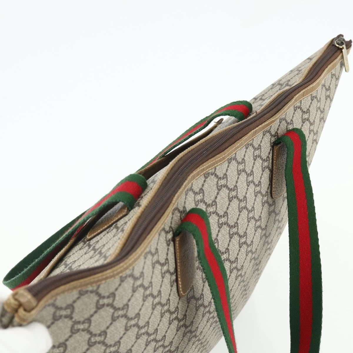 Gucci Gg Supreme Tote Bag Canvas Beige Canvas Tote Bag Bag (Pre-Owned)