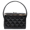 Chanel Vintage Metal Box Bag Quilted Patent Black Patent_Leather Handbag (Pre-Owned)