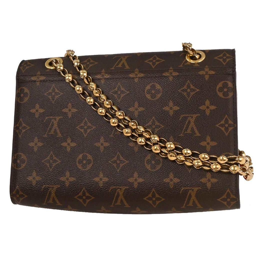 Louis Vuitton Victoire Handbag Monogram Canvas And Leather Brown Canvas Shoulder Bag Bag (Pre-Owned)