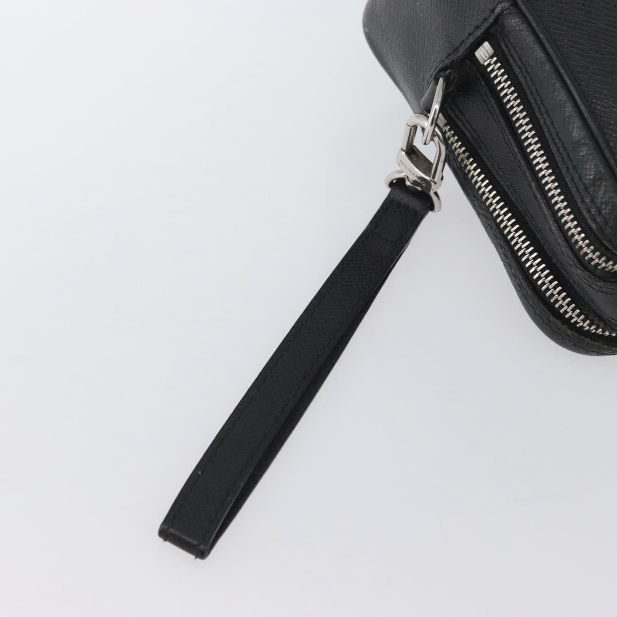 Louis Vuitton Pavel Handbag Taiga Leather Black Leather Clutche & Pouche Bag (Pre-Owned)