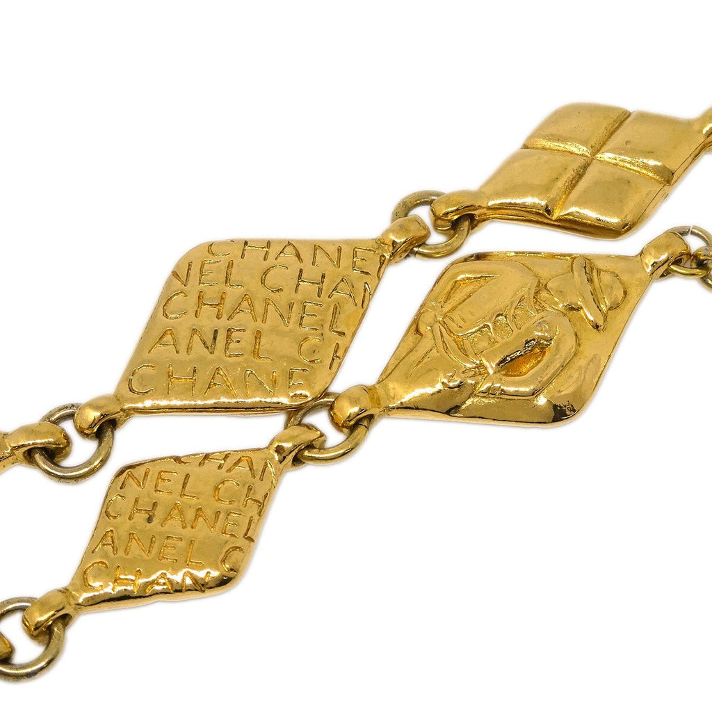 Chanel Mademoiselle Pendant Necklace Gold-Plated Gold Gold_Plated Necklace Jewelry (Pre-Owned)