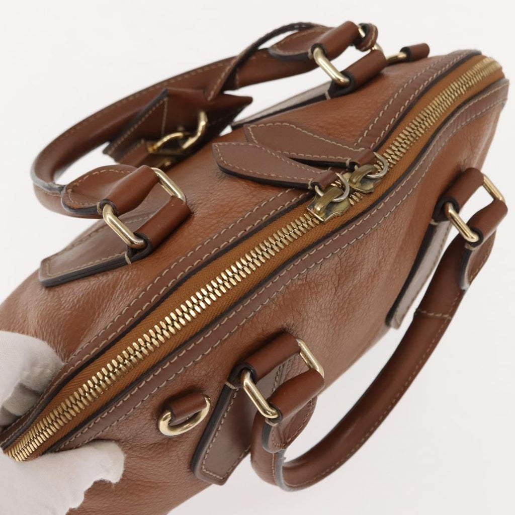 Burberry Orchard Bag Smooth Leather Brown Leather Handbag (Pre-Owned)