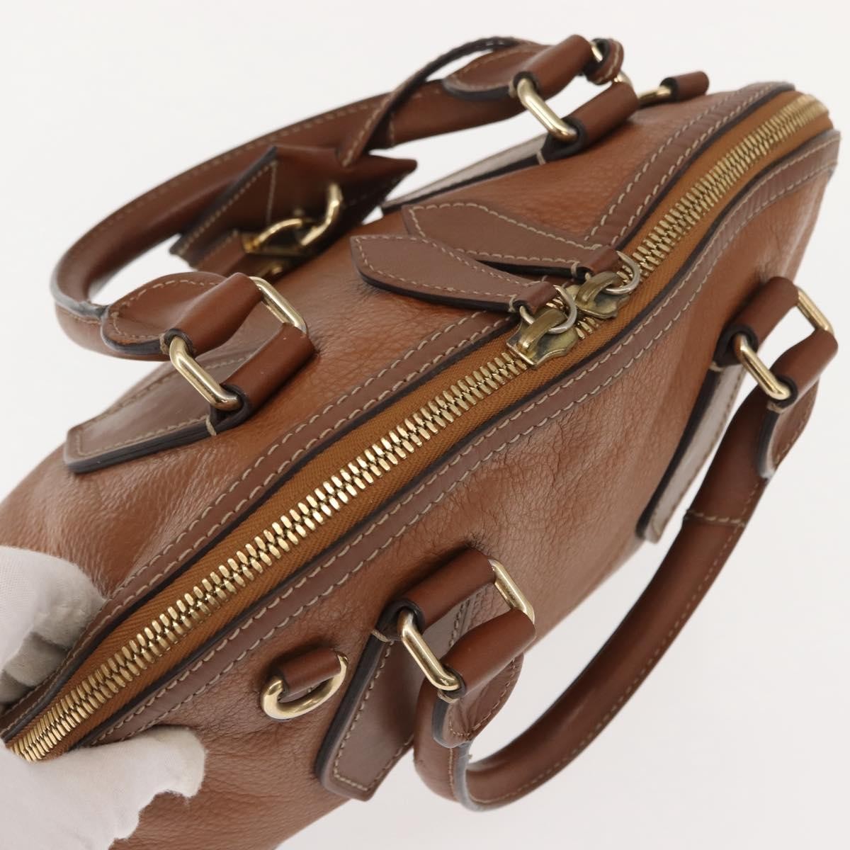 Burberry Orchard Bag Smooth Leather Brown Leather Handbag (Pre-Owned)