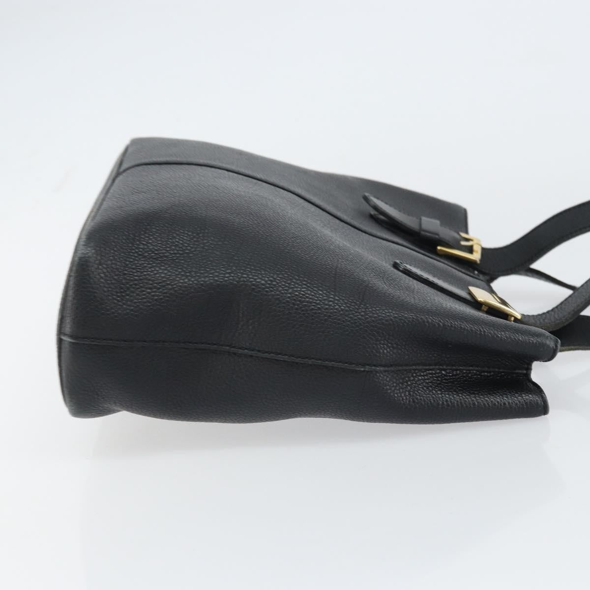 Burberry Vintage Handbag Leather Black Leather Handbag (Pre-Owned)