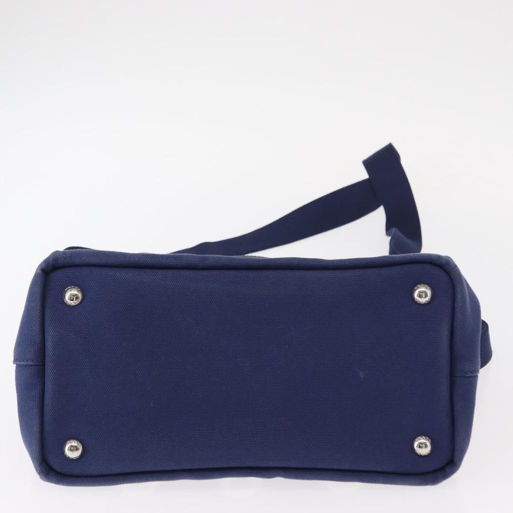 Prada Canapa Convertible Tote Grommet Embellished Canvas Blue Canvas Tote Bag Bag (Pre-Owned)