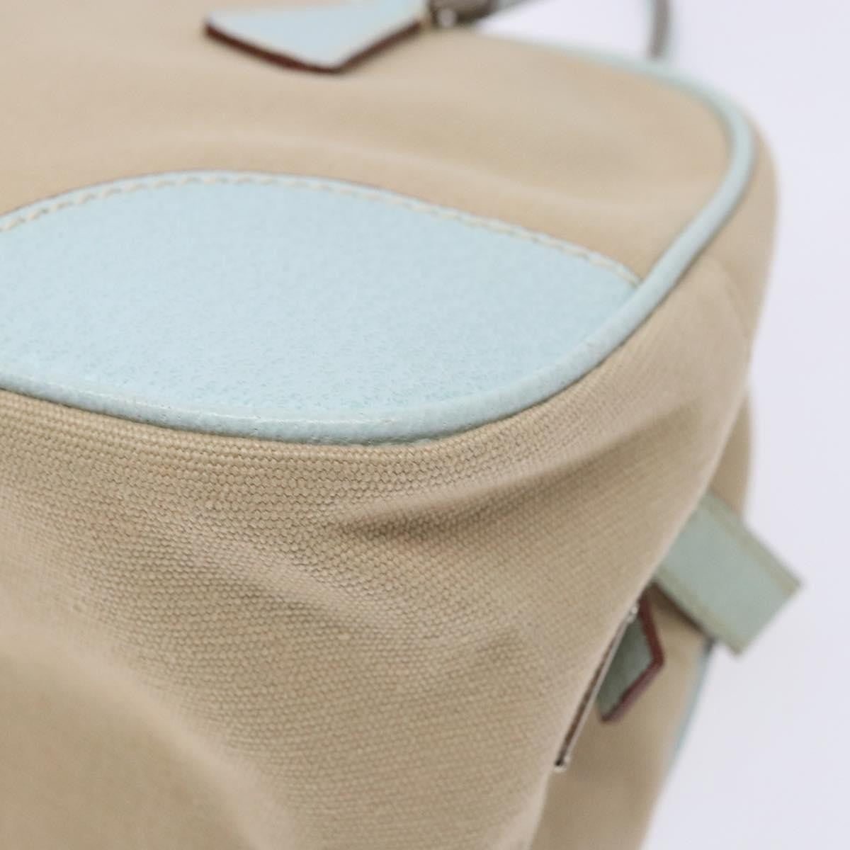 Prada Bauletto Bag Canvas With Leather Beige Canvas Bag (Pre-Owned)