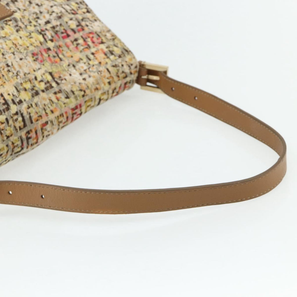 Fendi Mamma Baguette Zucca Canvas Beige Canvas Shoulder Bag Bag (Pre-Owned)