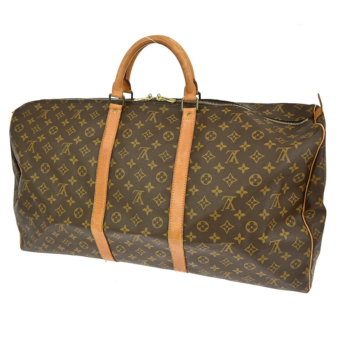 Louis Vuitton Keepall Bag Monogram Canvas Brown Canvas Travel Bag Bag (Pre-Owned)