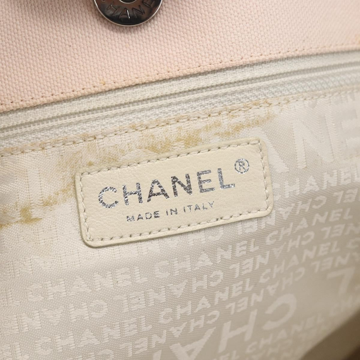 Chanel Vintage Cruise Line No.5 Tote Quilted Canvas Pink Canvas Tote Bag Bag (Pre-Owned)