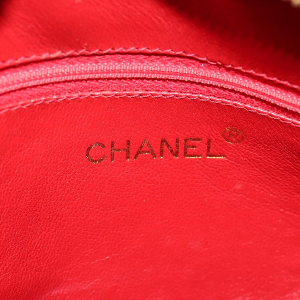 Chanel Vintage Oval Cc Tassel Crossbody Bag Leather Red Leather Shoulder Bag Bag (Pre-Owned)