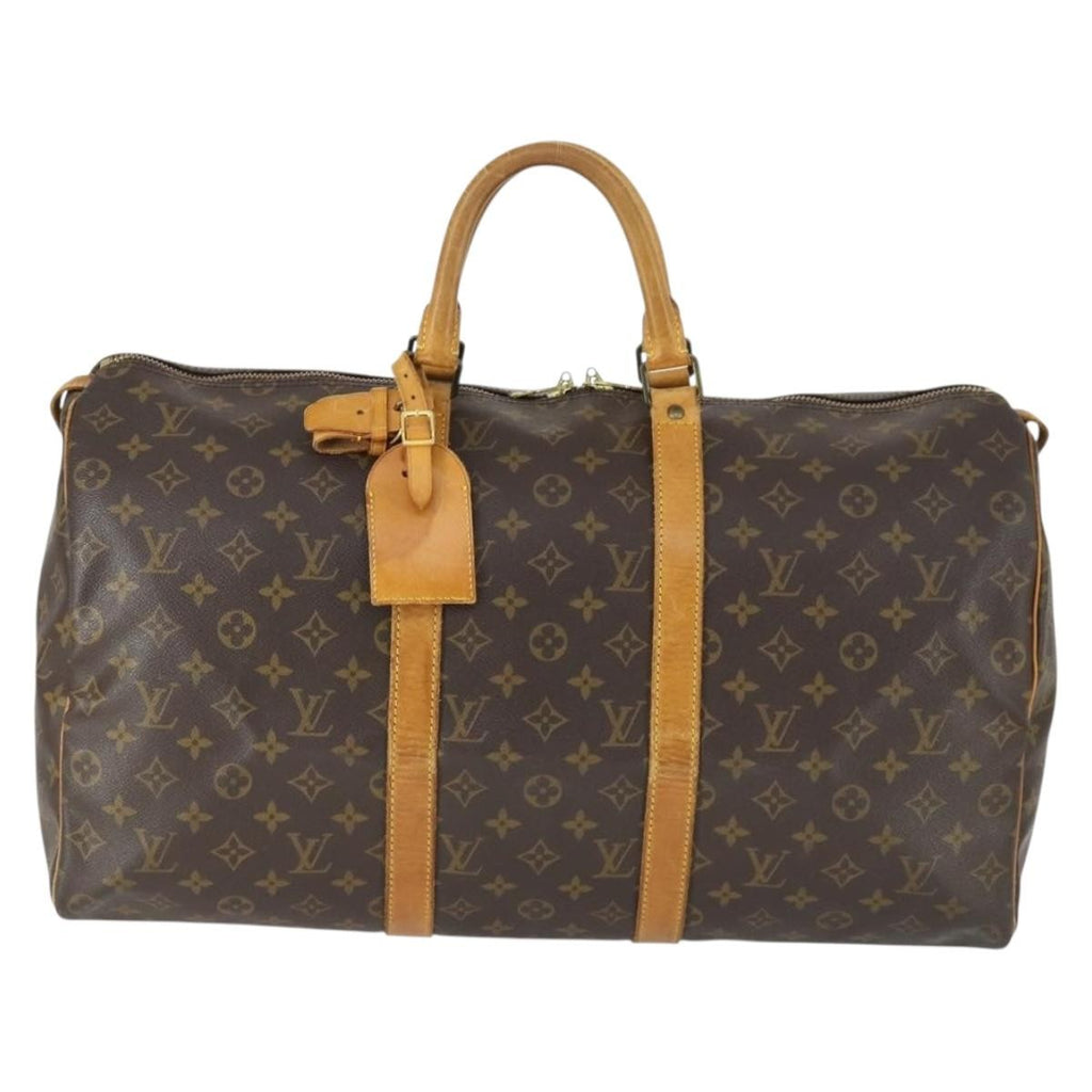Louis Vuitton Keepall Bag Monogram Canvas Brown Canvas Travel Bag Bag (Pre-Owned)