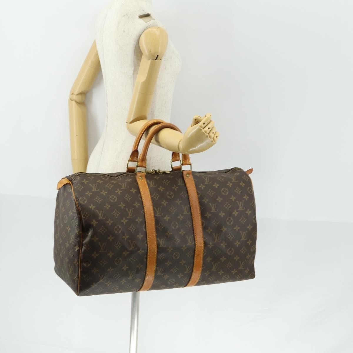 Louis Vuitton Keepall Bag Monogram Canvas Brown Canvas Travel Bag Bag (Pre-Owned)