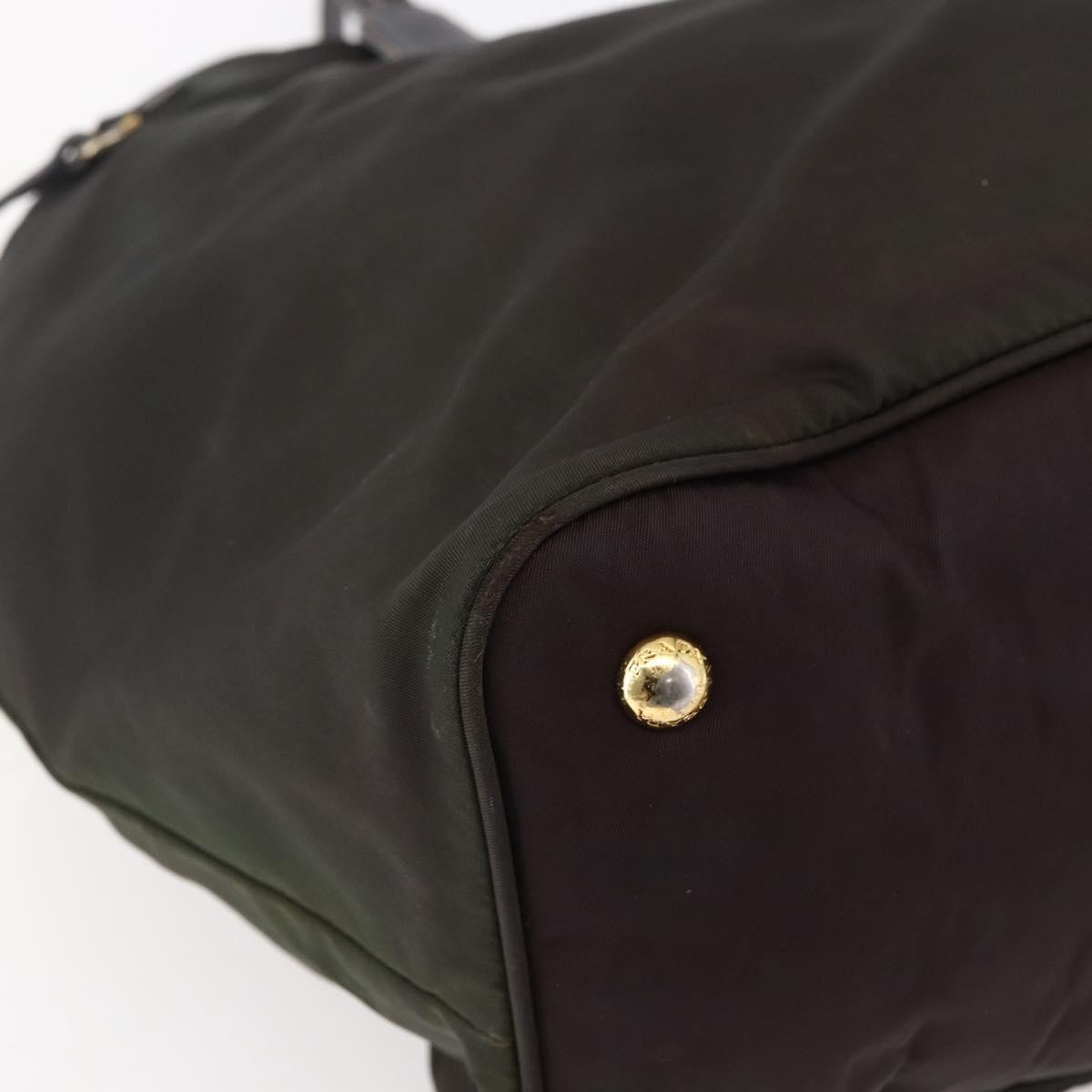 Prada Open Tote Tessuto Khaki Nylon Tote Bag Bag (Pre-Owned)