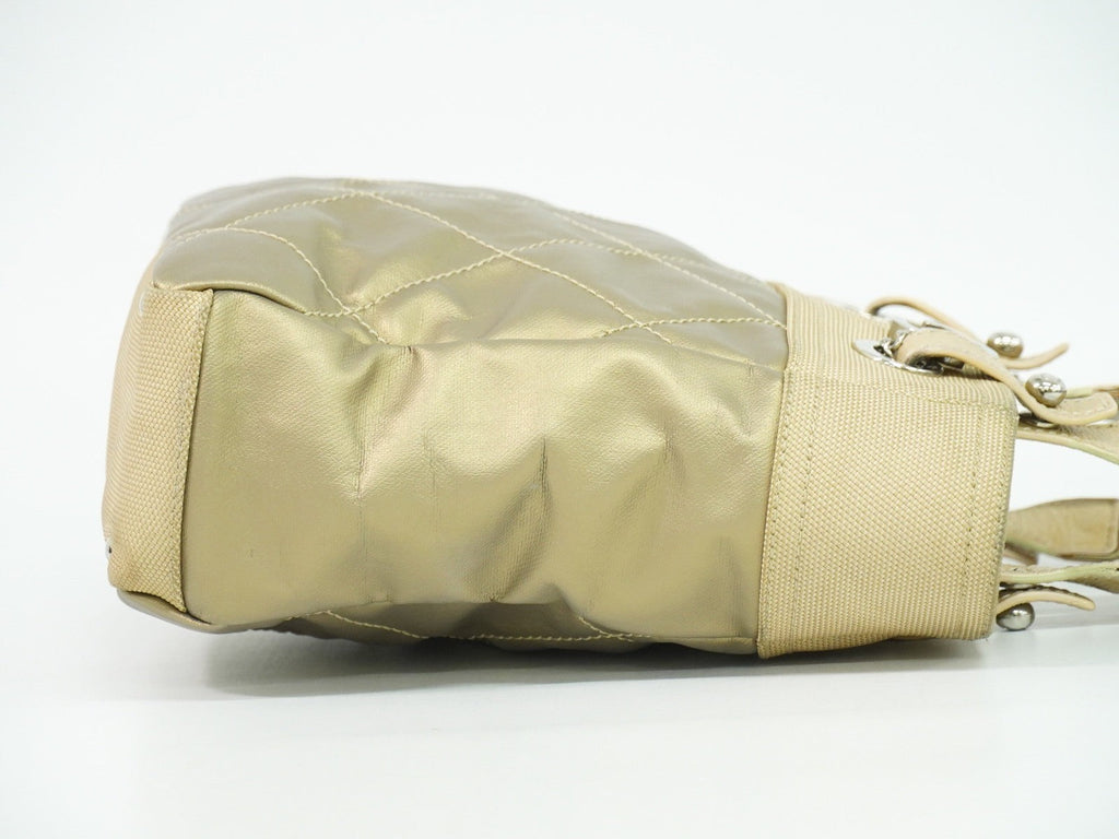 Chanel Biarritz Tote Quilted Coated Canvas Metallic Canvas Tote Bag Bag (Pre-Owned)
