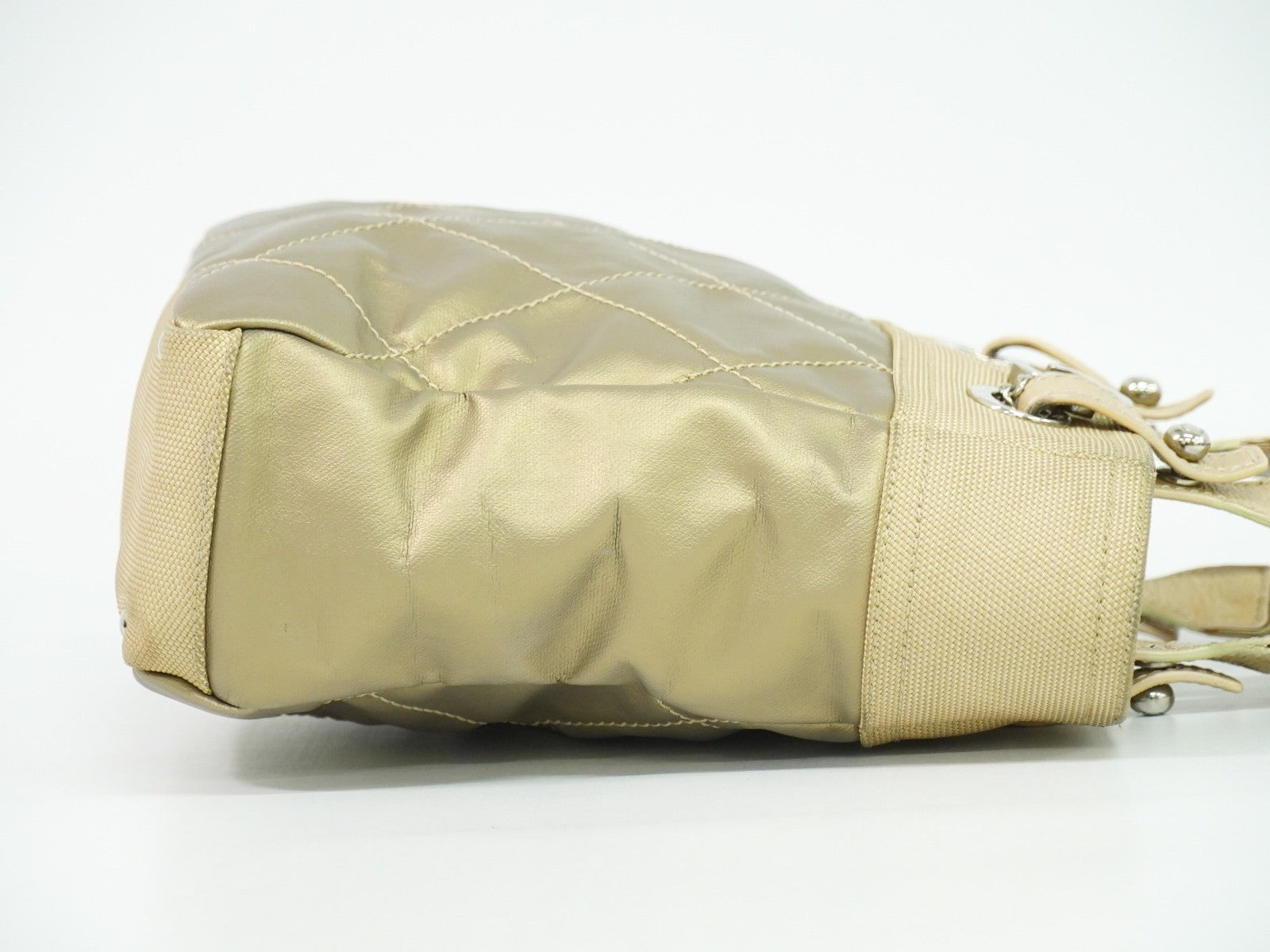Chanel Biarritz Tote Quilted Coated Canvas Metallic Canvas Tote Bag Bag (Pre-Owned)