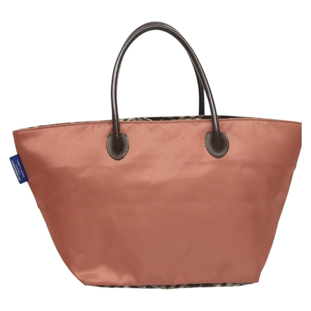 Burberry Nova Check Blue Label Nylon Pink Nylon Handbag (Pre-Owned)