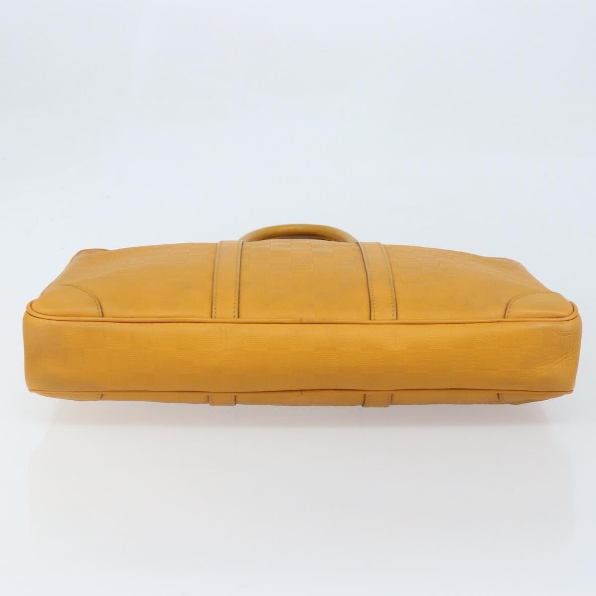 Louis Vuitton Porte-Documents Voyage Briefcase Damier Infini Leather Yellow Leather Briefcase Bag (Pre-Owned)