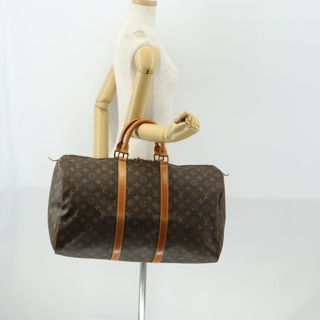 Louis Vuitton Keepall Bag Monogram Canvas Brown Canvas Travel Bag Bag (Pre-Owned)
