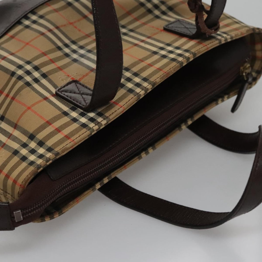 Burberry Nova Check Handbag Nova Check Canvas And Leather Beige Canvas Handbag (Pre-Owned)