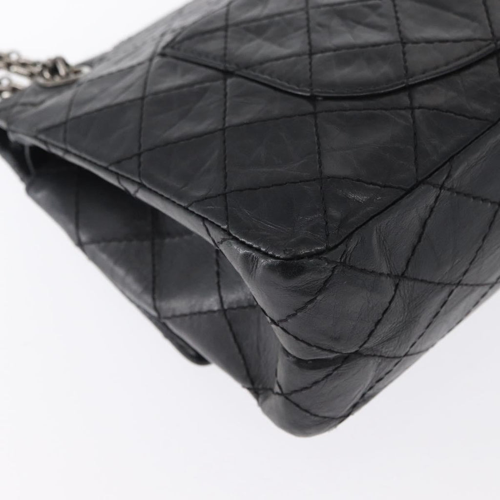 Chanel Reissue 2.55 Flap Bag Quilted Aged Calfskin Black Leather Shoulder Bag Bag (Pre-Owned)