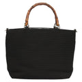 Gucci Bamboo Tote Bag Canvas Black Canvas Tote Bag Bag (Pre-Owned)