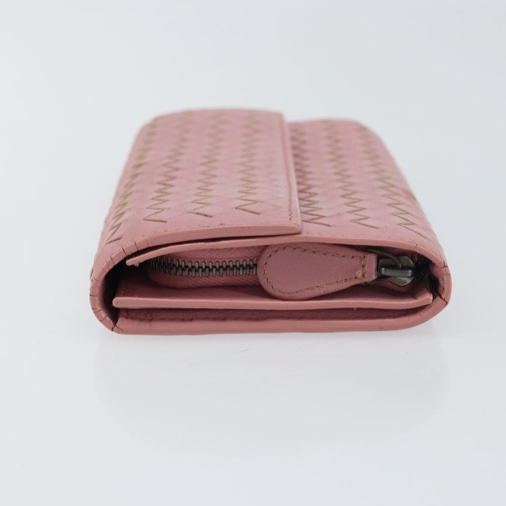Bottega Veneta Intrecciato Long Zip  Wallet Leather Pink Leather Wallets Accessory (Pre-Owned)