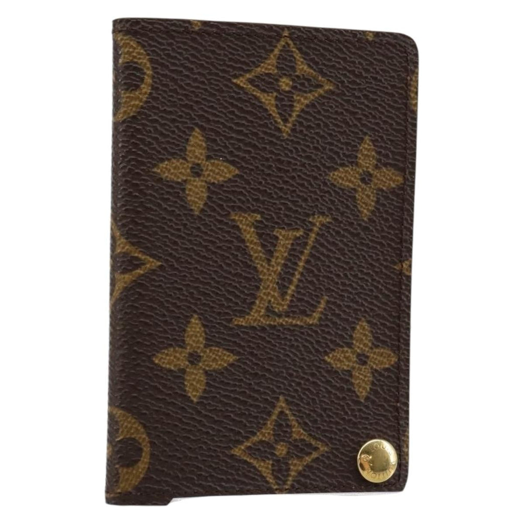 Louis Vuitton Porte Cartes Pression Card Case Monogram Canvas Brown Canvas Card Holders Accessory (Pre-Owned)