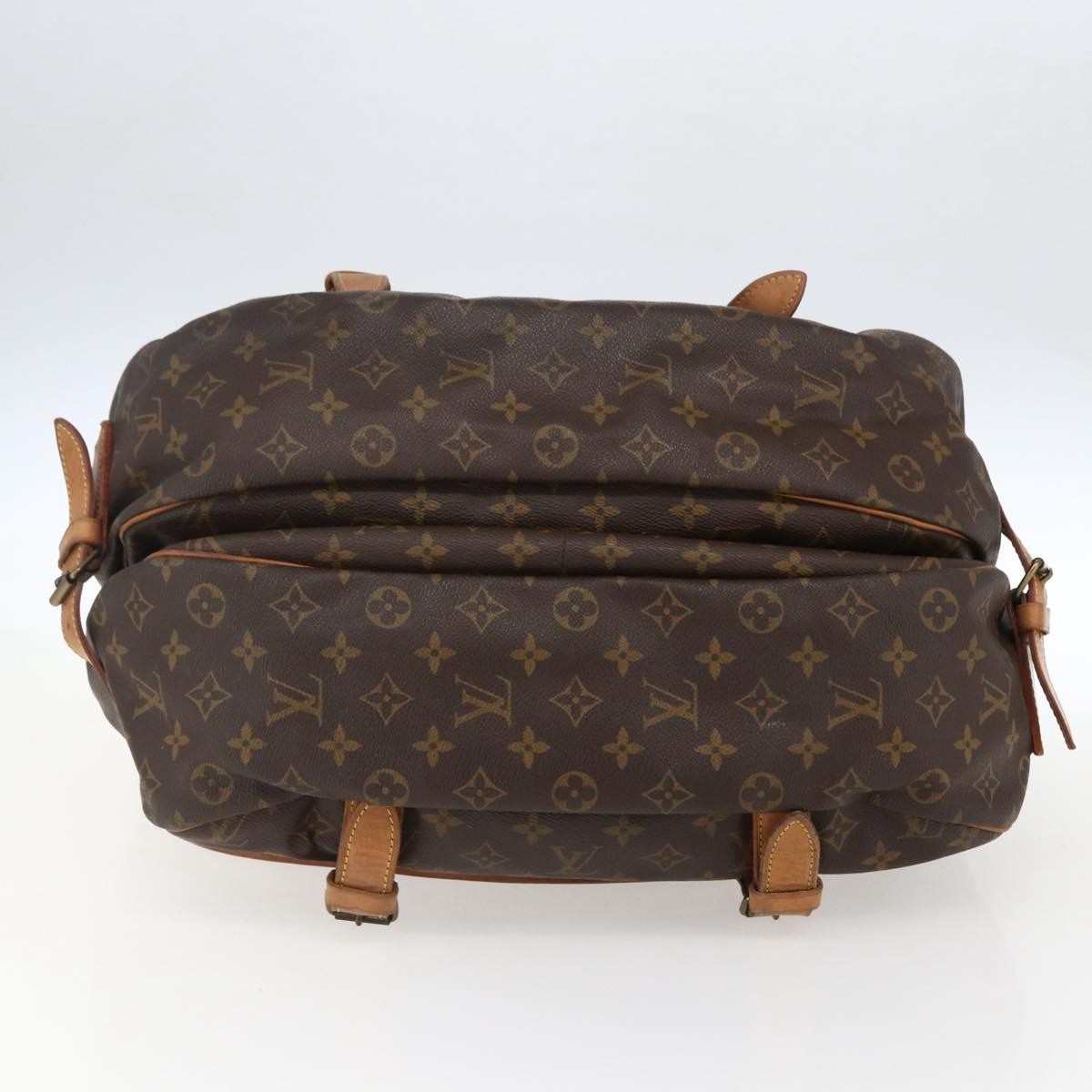 Louis Vuitton Saumur Handbag Monogram Canvas Brown Canvas Shoulder Bag Bag (Pre-Owned)
