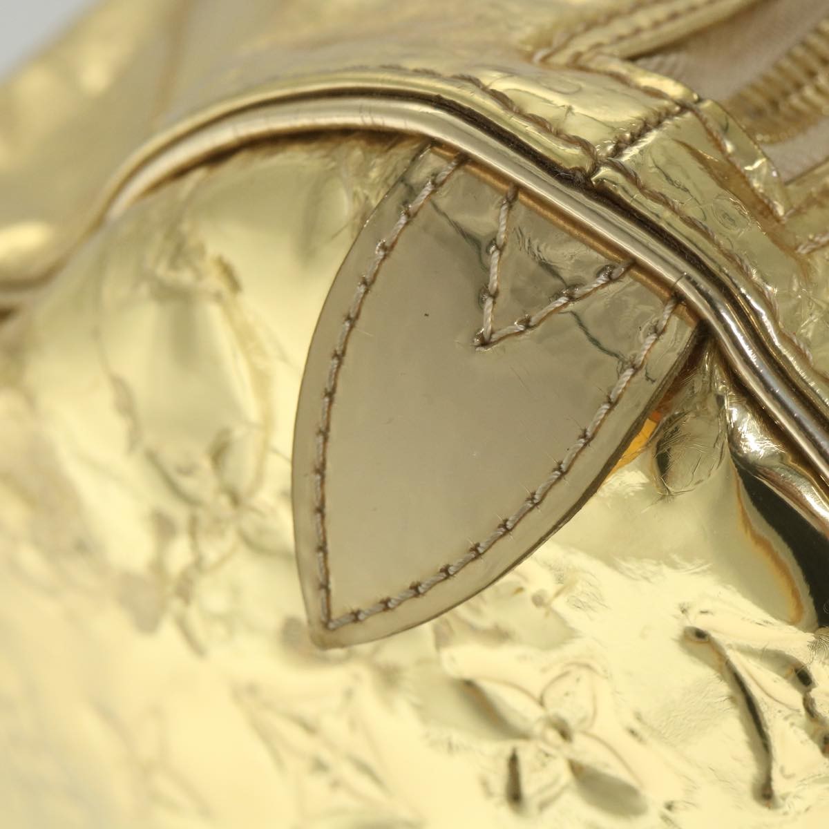Louis Vuitton Keepall Bag Monogram Miroir Pvc Gold Patent_Leather Travel Bag Bag (Pre-Owned)