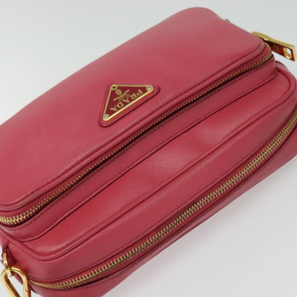 Prada Front Pocket Crossbody Bag Saffiano Leather Pink Leather Shoulder Bag Bag (Pre-Owned)