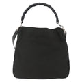 Gucci Vintage Bamboo Handle Bag Nylon Black Nylon Handbag (Pre-Owned)