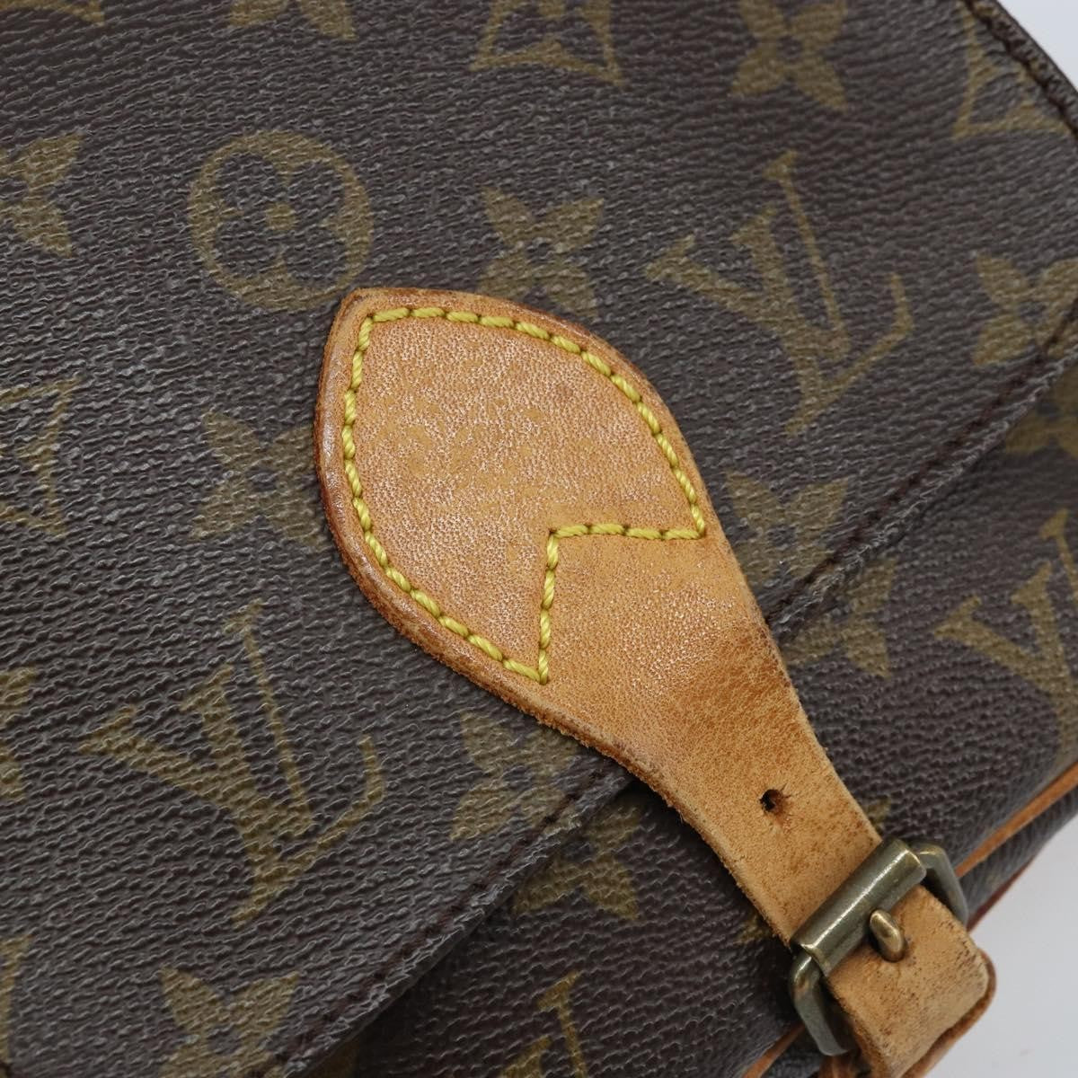 Louis Vuitton Cartouchiere Handbag Monogram Canvas Brown Canvas Shoulder Bag Bag (Pre-Owned)
